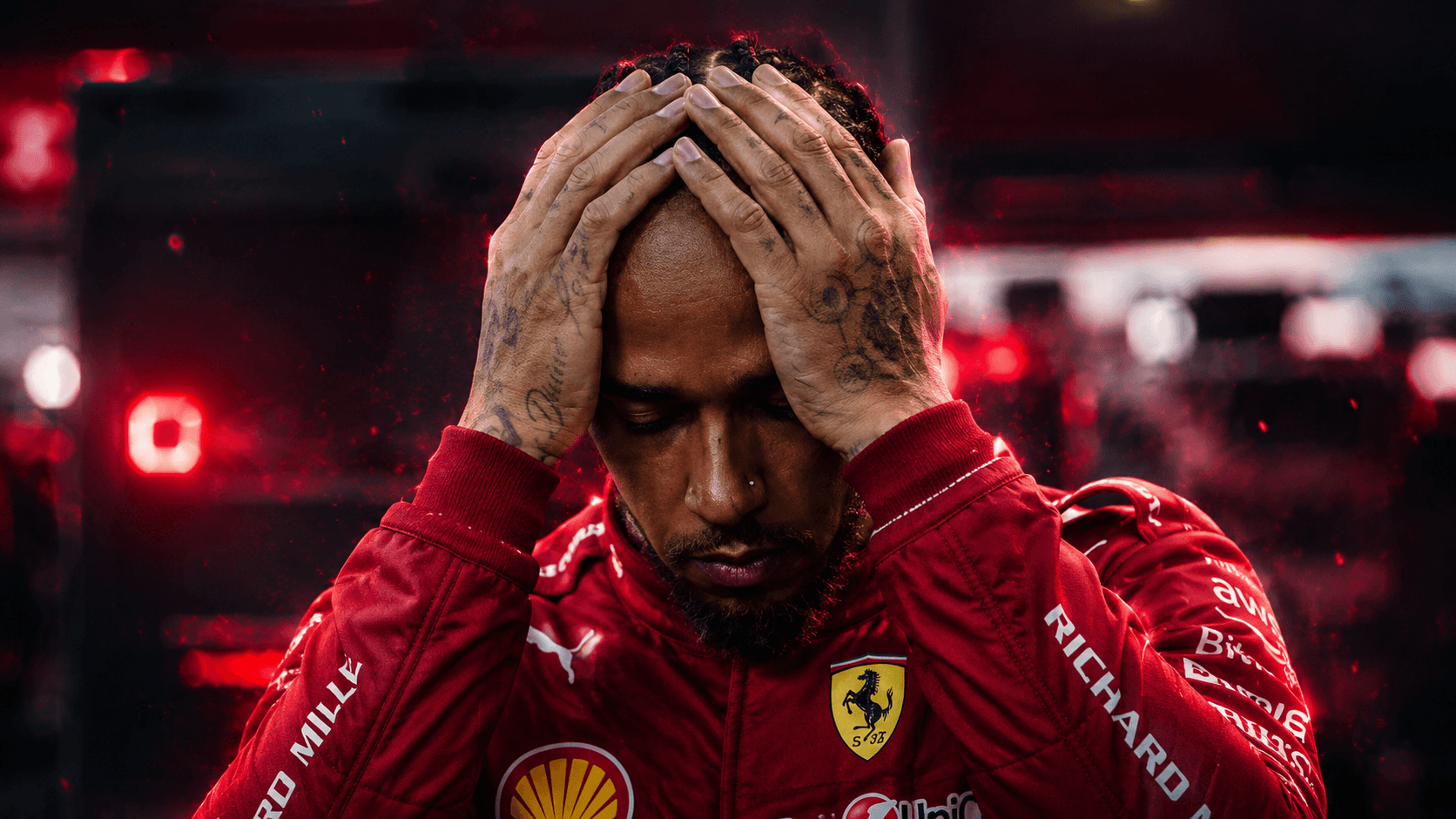 Ferrari multada após Hamilton atingir mecânico nas boxes